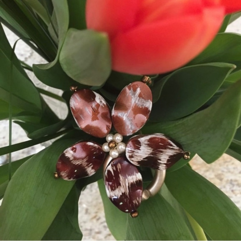 Set of 8 handmade floral beaded napkin holders napkin rings dinning